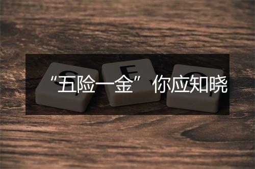 “五险一金”你应知晓