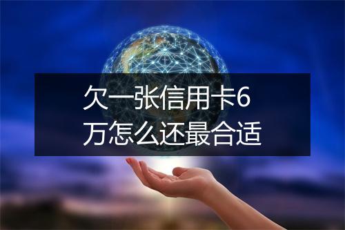 欠一张信用卡6万怎么还最合适