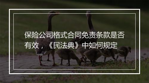 保险公司格式合同免责条款是否有效，《民法典》中如何规定
