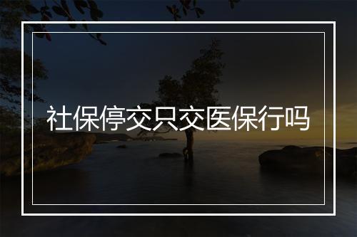 社保停交只交医保行吗
