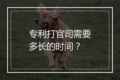 专利打官司需要多长的时间？