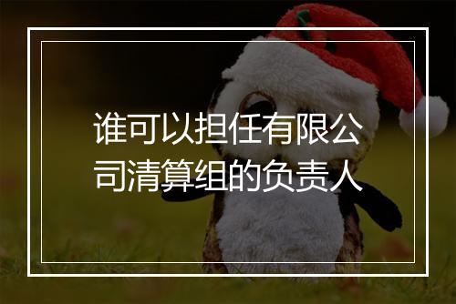 谁可以担任有限公司清算组的负责人