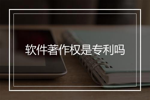 软件著作权是专利吗