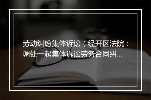 劳动纠纷集体诉讼（经开区法院：调处一起集体诉讼劳务合同纠纷案件）