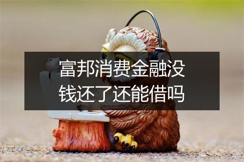 富邦消费金融没钱还了还能借吗