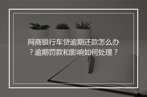网商银行车贷逾期还款怎么办？逾期罚款和影响如何处理？
