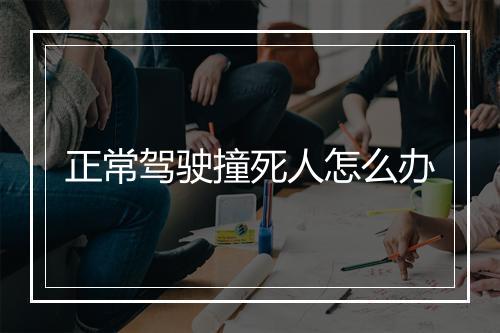 正常驾驶撞死人怎么办
