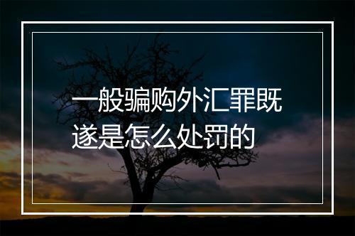 一般骗购外汇罪既遂是怎么处罚的