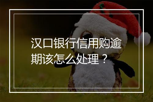 汉口银行信用购逾期该怎么处理？