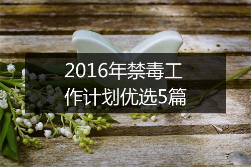 2016年禁毒工作计划优选5篇
