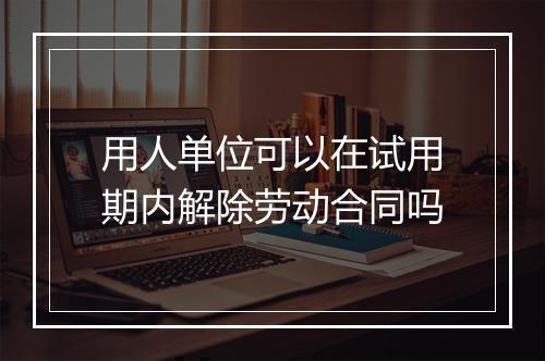 用人单位可以在试用期内解除劳动合同吗