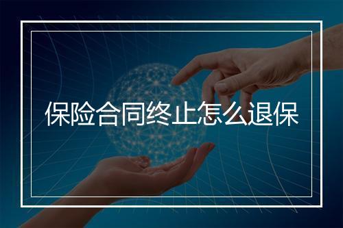保险合同终止怎么退保