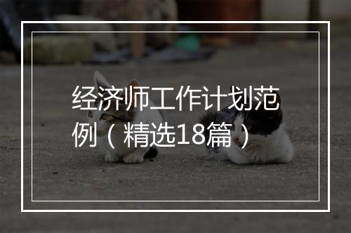 经济师工作计划范例（精选18篇）