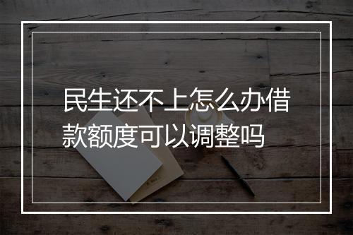 民生还不上怎么办借款额度可以调整吗