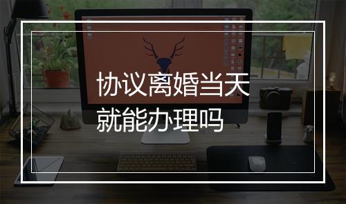 协议离婚当天就能办理吗