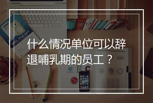 什么情况单位可以辞退哺乳期的员工？