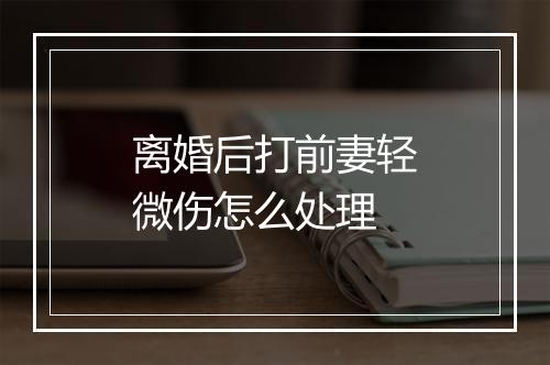 离婚后打前妻轻微伤怎么处理