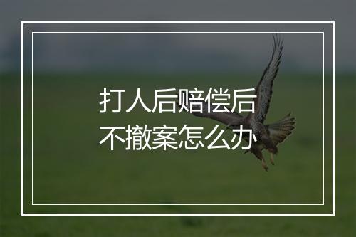 打人后赔偿后不撤案怎么办