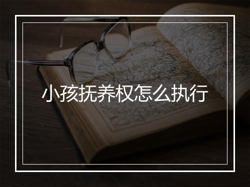 小孩抚养权怎么执行