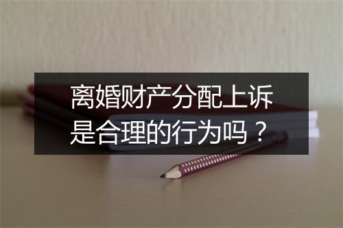 离婚财产分配上诉是合理的行为吗？