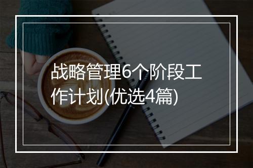 战略管理6个阶段工作计划(优选4篇)
