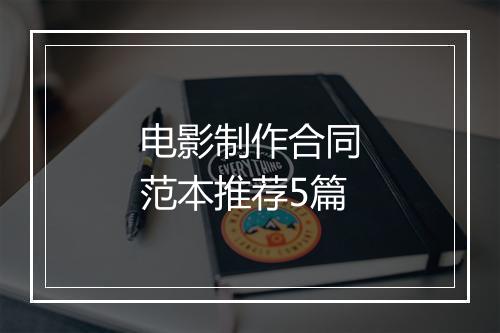 电影制作合同范本推荐5篇