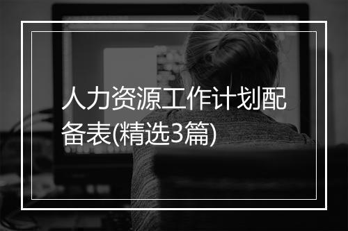 人力资源工作计划配备表(精选3篇)