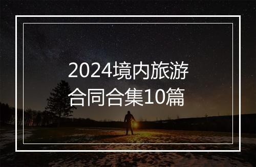 2024境内旅游合同合集10篇