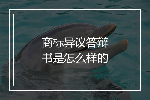 商标异议答辩书是怎么样的