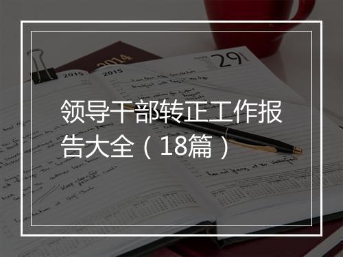 领导干部转正工作报告大全（18篇）