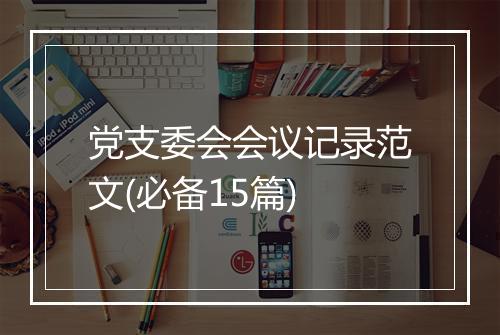 党支委会会议记录范文(必备15篇)