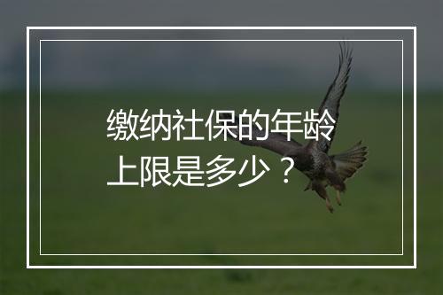缴纳社保的年龄上限是多少？