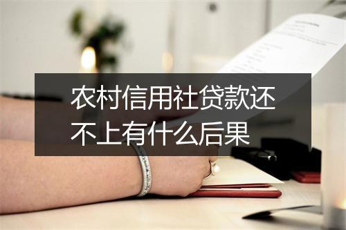 农村信用社贷款还不上有什么后果