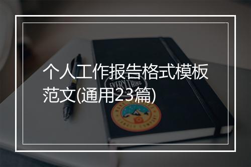 个人工作报告格式模板范文(通用23篇)