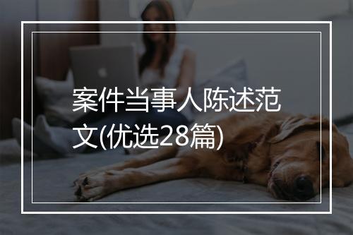 案件当事人陈述范文(优选28篇)