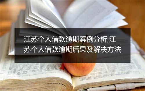 江苏个人借款逾期案例分析,江苏个人借款逾期后果及解决方法