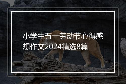 小学生五一劳动节心得感想作文2024精选8篇