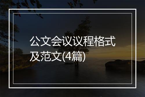 公文会议议程格式及范文(4篇)