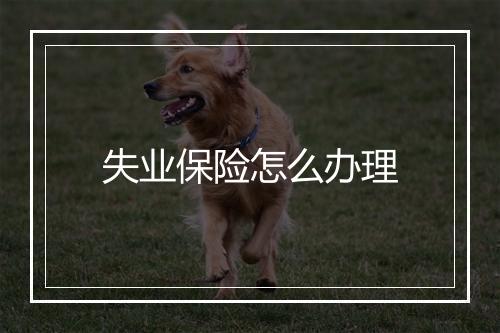 失业保险怎么办理