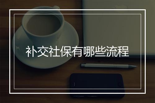 补交社保有哪些流程