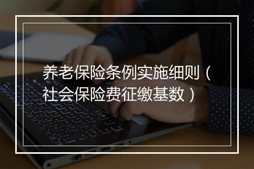 养老保险条例实施细则（社会保险费征缴基数）
