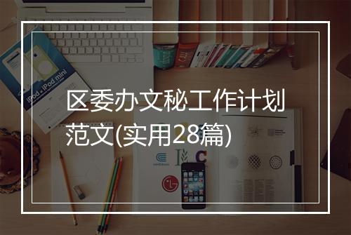 区委办文秘工作计划范文(实用28篇)