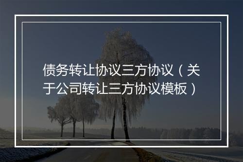 债务转让协议三方协议（关于公司转让三方协议模板）