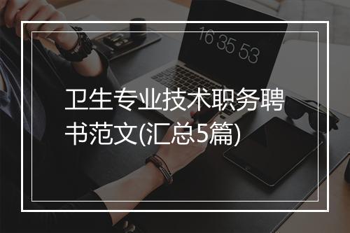 卫生专业技术职务聘书范文(汇总5篇)