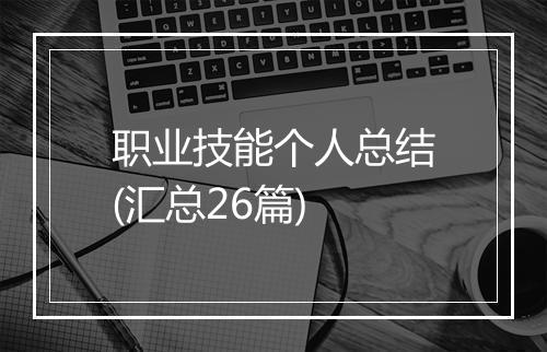 职业技能个人总结(汇总26篇)