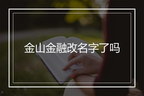 金山金融改名字了吗