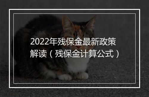 2022年残保金最新政策解读（残保金计算公式）