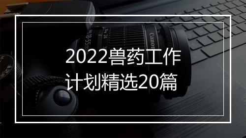 2022兽药工作计划精选20篇