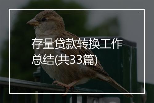 存量贷款转换工作总结(共33篇)