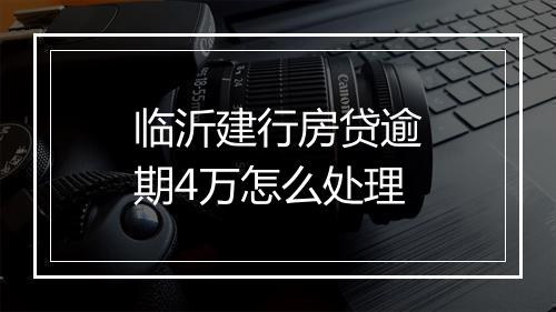 临沂建行房贷逾期4万怎么处理